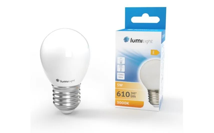 Lumilight ŻARÓWKA LED G45 MILK E27 5W CIEPŁA LL6426 Fashion