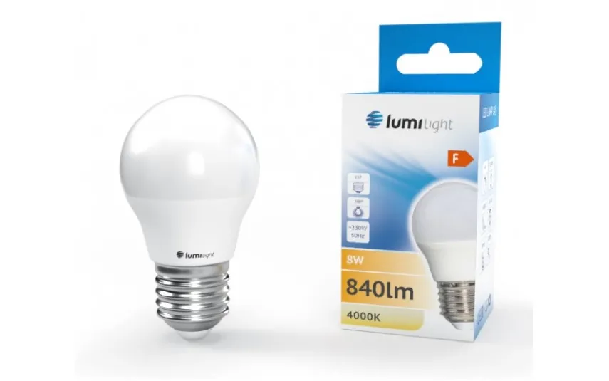 Lumilight Żarówka LED kulka G45 E27 8W Mleczna Neutralna Discount