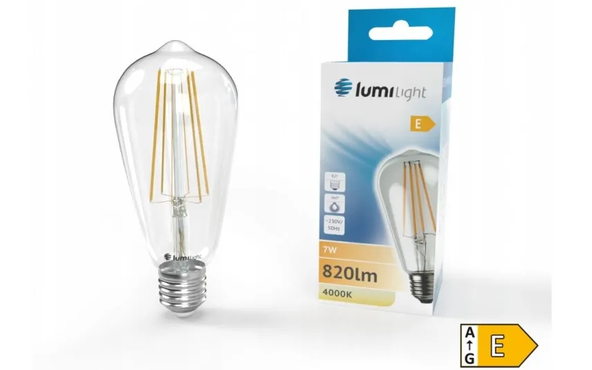 Lumilight Żarówka LED ozdobna E27 7W barwa naturalna LL5917 Clearance