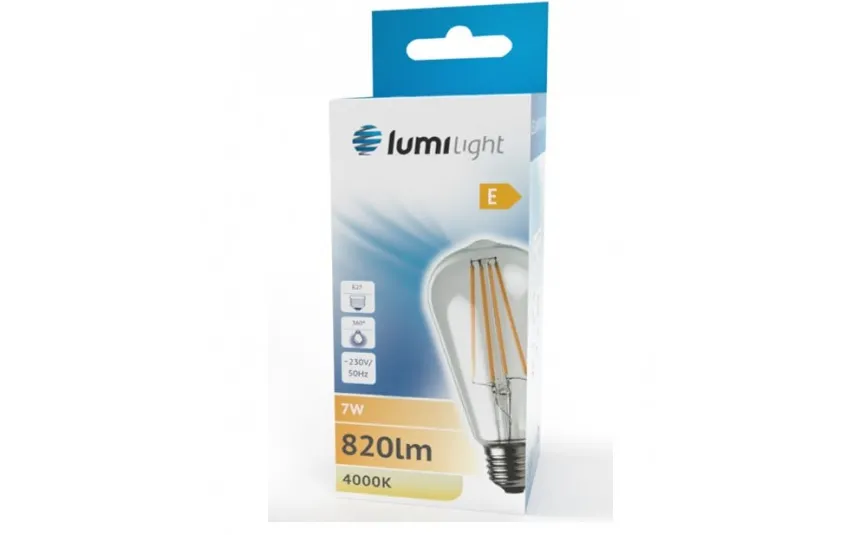 Lumilight Żarówka LED ozdobna E27 7W barwa naturalna LL5917 Clearance