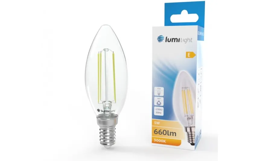 Lumilight Żarówka LED świeca C35 FLM E14 5W Ciepła Sale