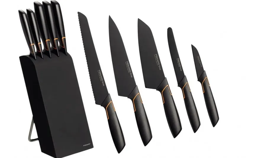Fiskars Blok z nożami 5 el. Edge Hot