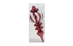Ewax Bombka sopel 30 cm czerwono-biała plastikowa Outlet