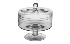 Sigma Glass Bomboniera szklana z pokrywą 20 cm Sigma 1624 Fashion