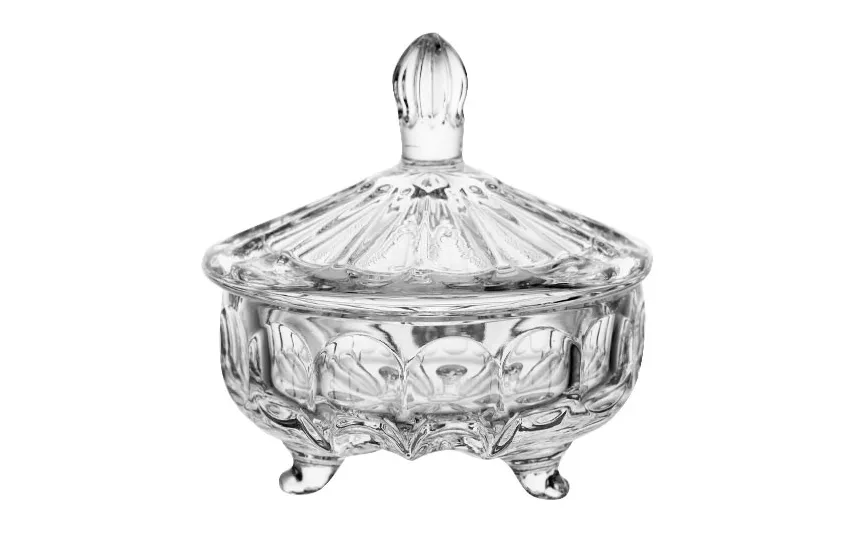 Zawiercie Huta Szkla Bombonierka kryształowa 12 cm. III Clearance