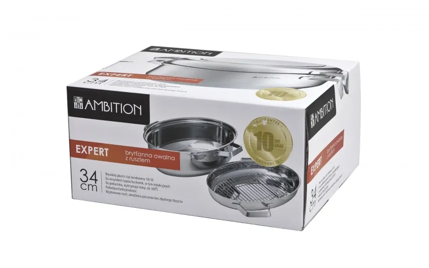 Ambition Brytfanna owalna z rusztem Expert 2w1 stalowa Sale