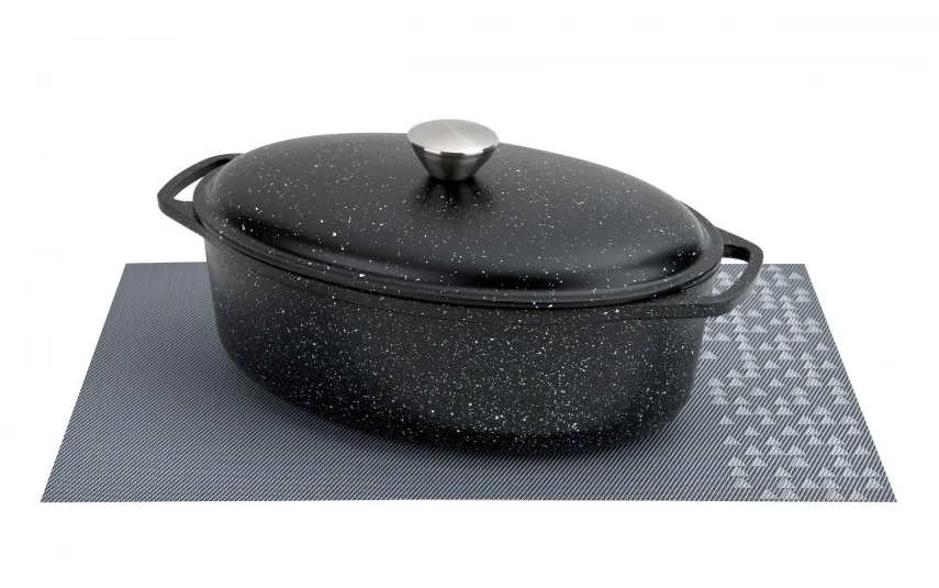 SSW Brytfanna z pokrywą 4 L owalna Rosso z aluminium New