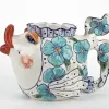 Witek Home Ceramiczny imbryk Ryba niebieskie kwiaty Clearance