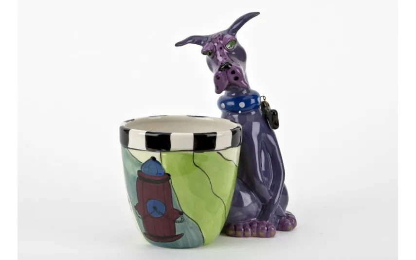 Witek Home Ceramiczny pojemnik Pies przy hydrancie Discount