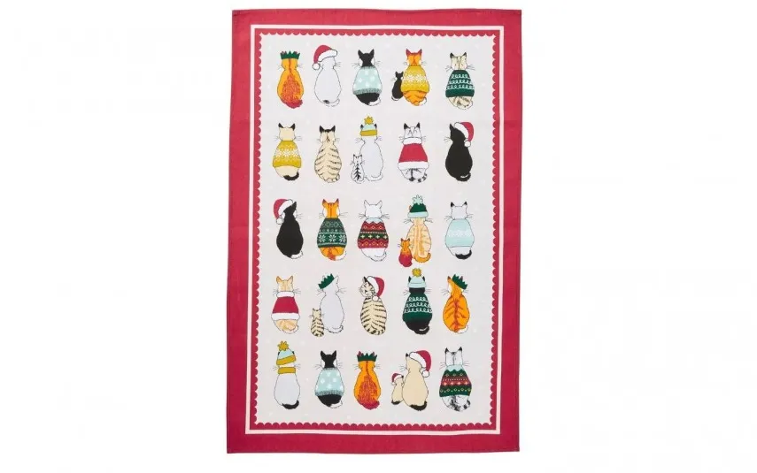 Ulster Weavers Ściereczka kuchenna 48x74 cm Xmas Cats in waiting 028CCAW Outlet