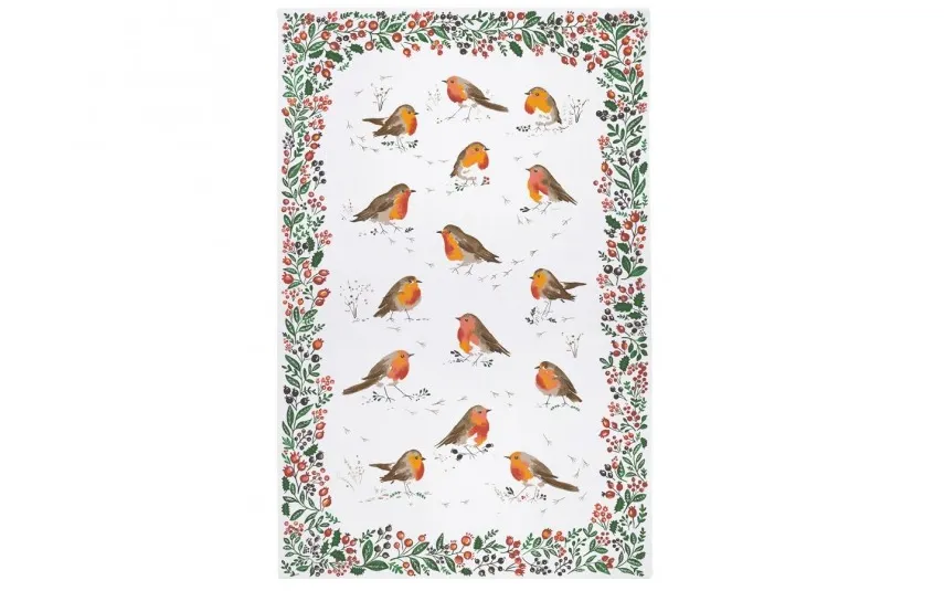 Ulster Weavers Ściereczka kuchenna Xmas Robins Berry 028ROBE Clearance