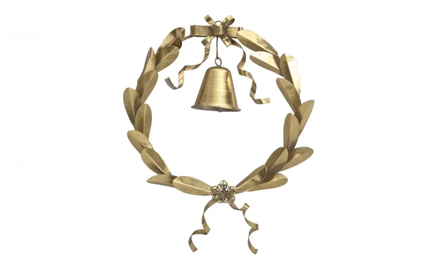 Art-Pol Dekoracja świąteczna Wianek metalowy złoty 38 cm Online