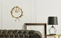 Art-Pol Dekoracja świąteczna Wianek metalowy złoty 38 cm Online