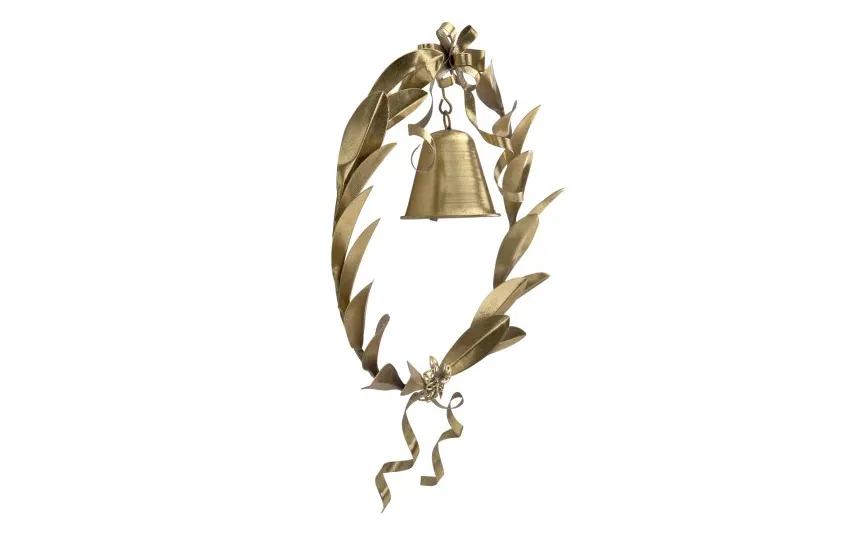 Art-Pol Dekoracja świąteczna Wianek metalowy złoty 38 cm Online