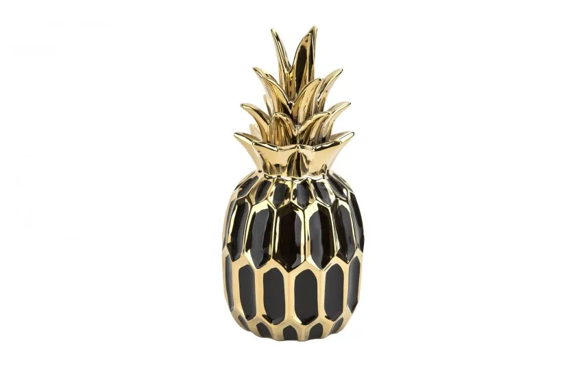 Art-Pol Dekoracja z ceramiki Ananas czarno-złoty 164417 Discount