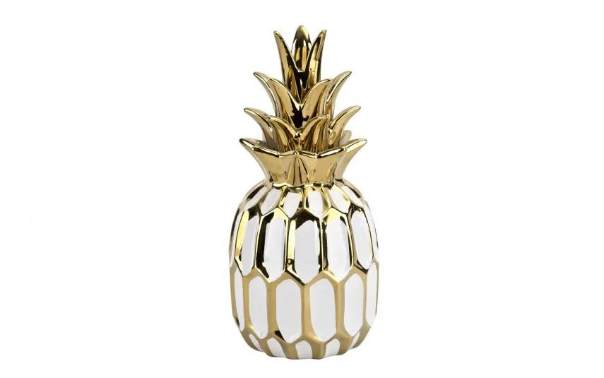 Art-Pol Dekoracja z ceramiki Ananas biało-złoty 164411 Sale