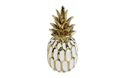 Art-Pol Dekoracja z ceramiki Ananas biało-złoty 164411 Sale