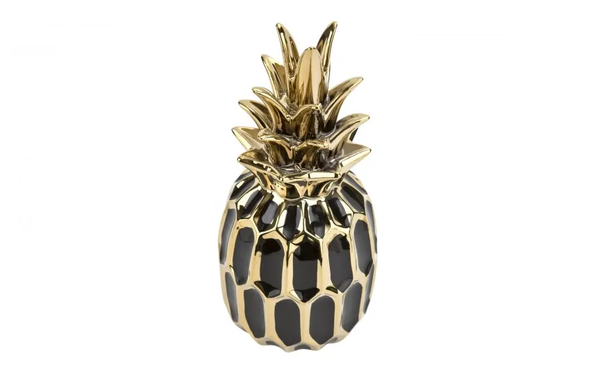 Art-Pol Dekoracja z ceramiki Ananas czarno-złoty 164417 Discount