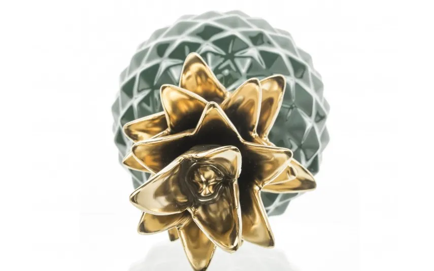Art-Pol Dekoracja z ceramiki Ananas zielono-złoty 131490 New
