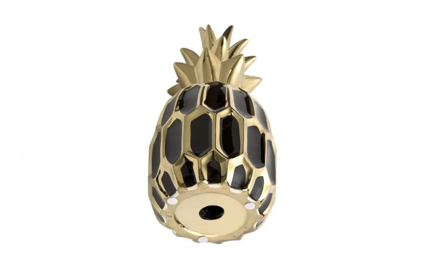 Art-Pol Dekoracja z ceramiki Ananas czarno-złoty 164417 Discount