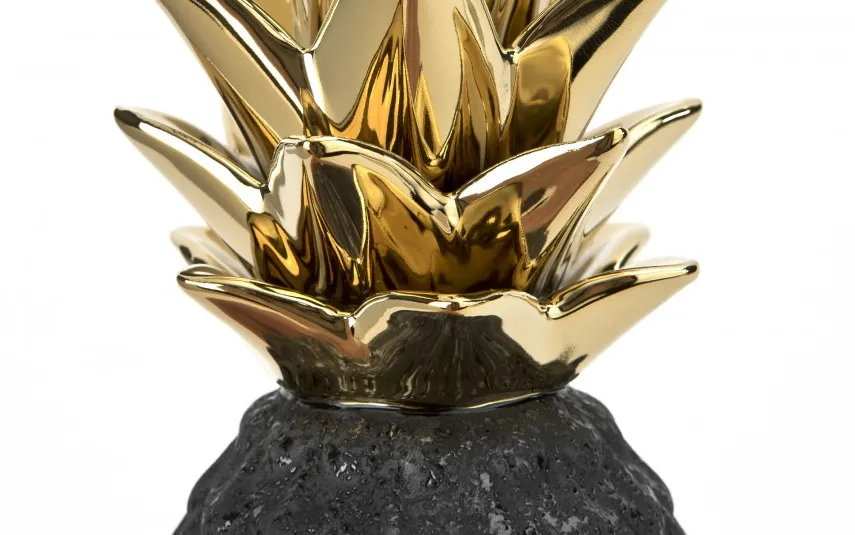 Art-Pol Dekoracja z ceramiki Ananas czarno-złoty 140724 Sale