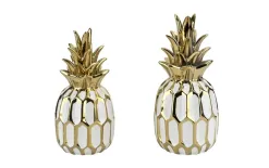 Art-Pol Dekoracja z ceramiki Ananas biało-złoty 164411 Sale