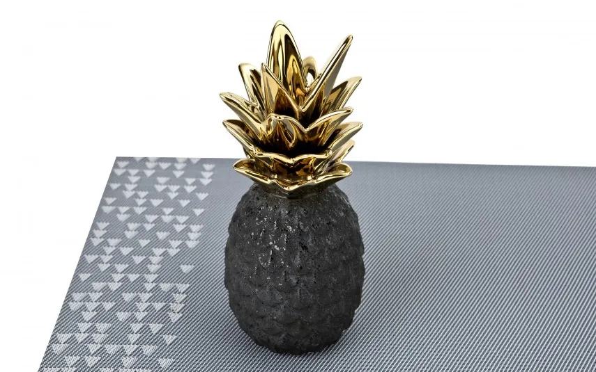 Art-Pol Dekoracja z ceramiki Ananas biało-złoty 136024 Outlet