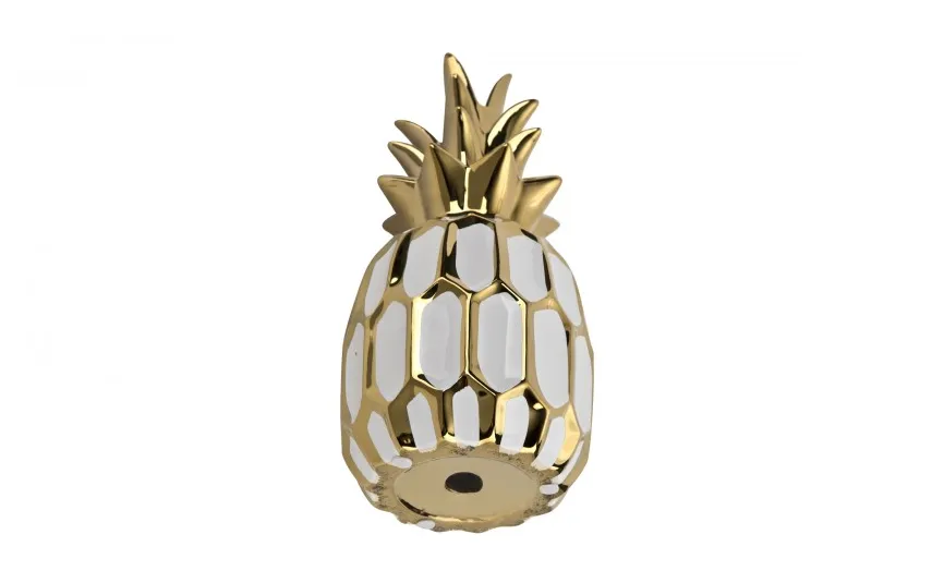 Art-Pol Dekoracja z ceramiki Ananas biało-złoty 164411 Sale