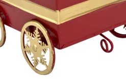 Ewax Duża Ozdoba metalowa Pociąg z 2 wagonami czerwony Discount