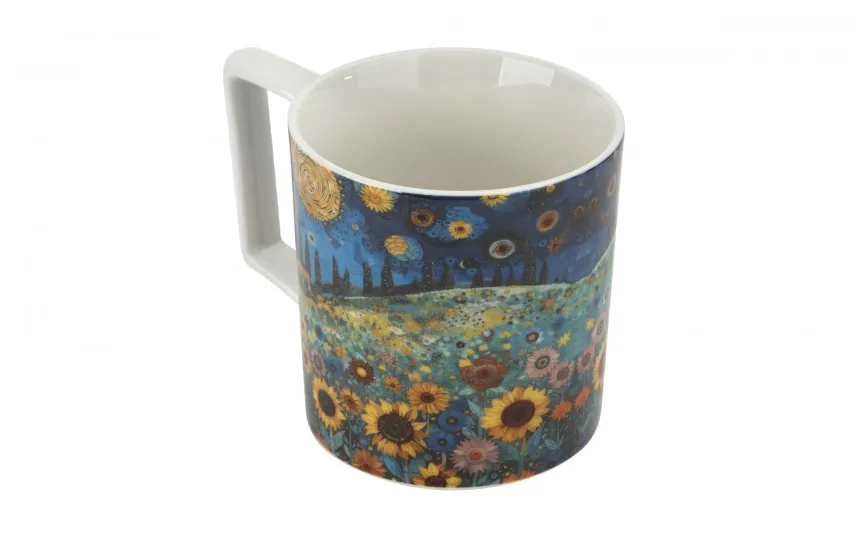 Duo Duży kubek porcelanowy 750 ml Modern Sunflower Field Fashion