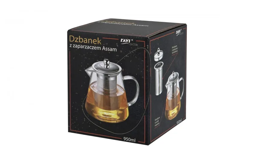 Ravi Dzbanek z zaparzaczem 950 ml Assam Discount