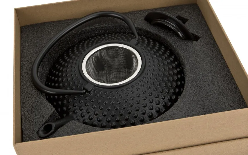 Witek Home Żeliwny czajnik 1,25 L z sitkiem SakuraTea czarny New