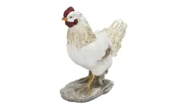 Dekor Pap Figurka Kura 18,5 cm biało-złota Outlet