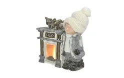 Art-Pol Figurka ozdobna Kominek Chłopiec świecący LED H35 cm Best
