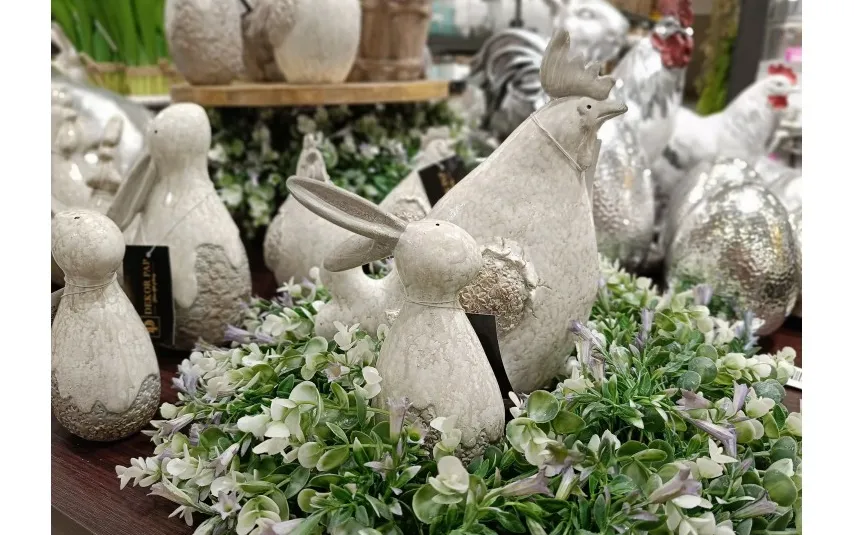 Dekor Pap Figurka ozdobna Kura szara 20 cm Clearance