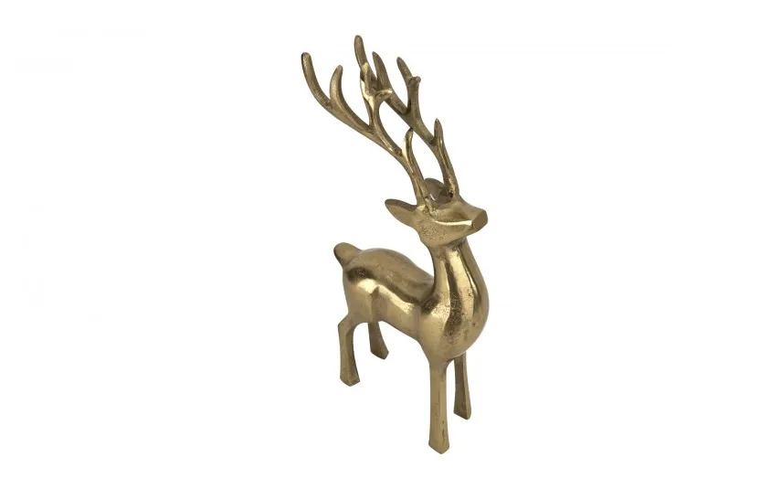 Ewax Figurka ozdobna Renifer H37 cm złota metalowa Sale