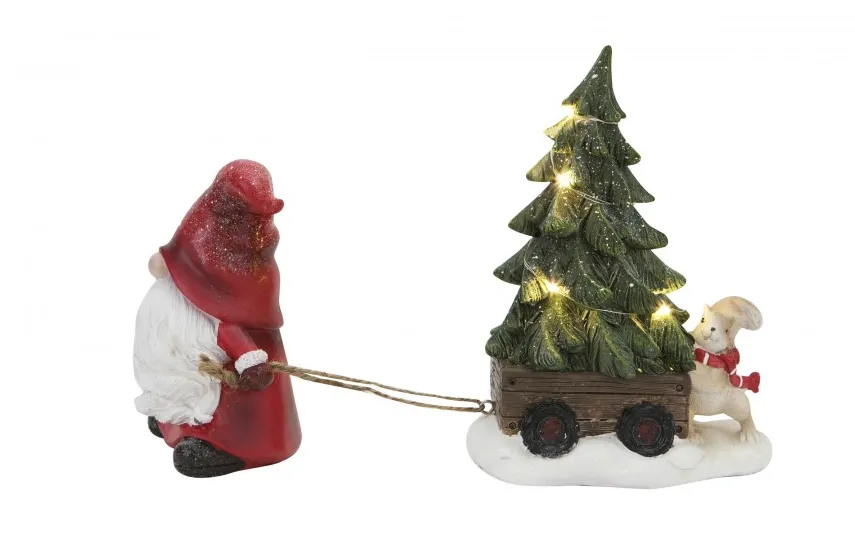 Ewax Figurka ozdobna Skrzat czerwony z choinką LED Discount