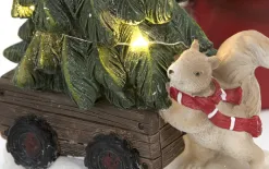 Ewax Figurka ozdobna Skrzat czerwony z choinką LED Discount