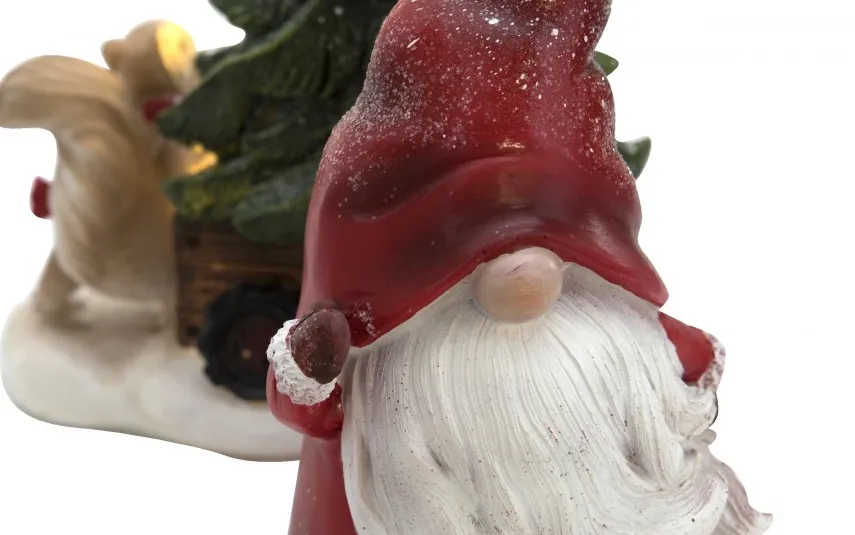 Ewax Figurka ozdobna Skrzat czerwony z choinką LED Discount