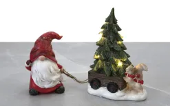 Ewax Figurka ozdobna Skrzat czerwony z choinką LED Discount