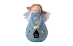 Dekor Pap Figurka ozdobna świecąca Aniołek niebieski 19 cm Outlet