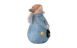 Dekor Pap Figurka ozdobna świecąca Aniołek niebieski 19 cm Outlet