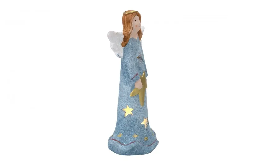 Dekor Pap Figurka ozdobna świecąca Aniołek niebieski 19,5 cm Online
