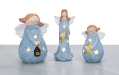 Dekor Pap Figurka ozdobna świecąca Aniołek niebieski 19 cm Outlet