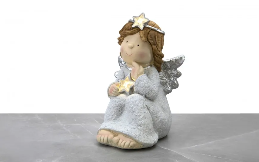 Dekor Pap Figurka ozdobna świecąca Aniołek LED 41 cm New