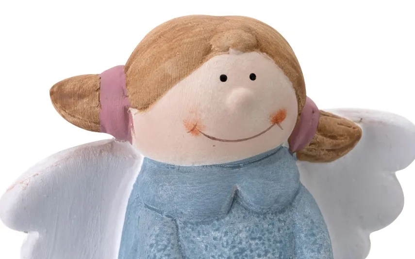 Dekor Pap Figurka ozdobna świecąca Aniołek niebieski 19 cm Outlet
