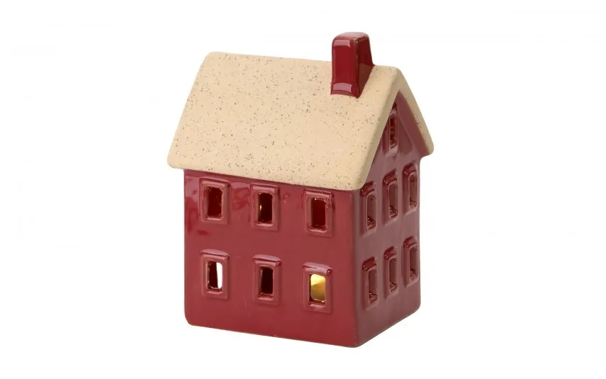 Art-Pol Figurka świecąca Domek ceramiczny czerwony mały 8036 Best