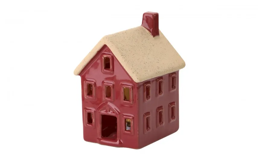 Art-Pol Figurka świecąca Domek ceramiczny czerwony mały 8036 Best