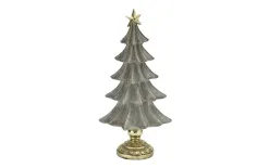 Ewax Figurka świąteczna Choinka szaro-złota 22cm Outlet