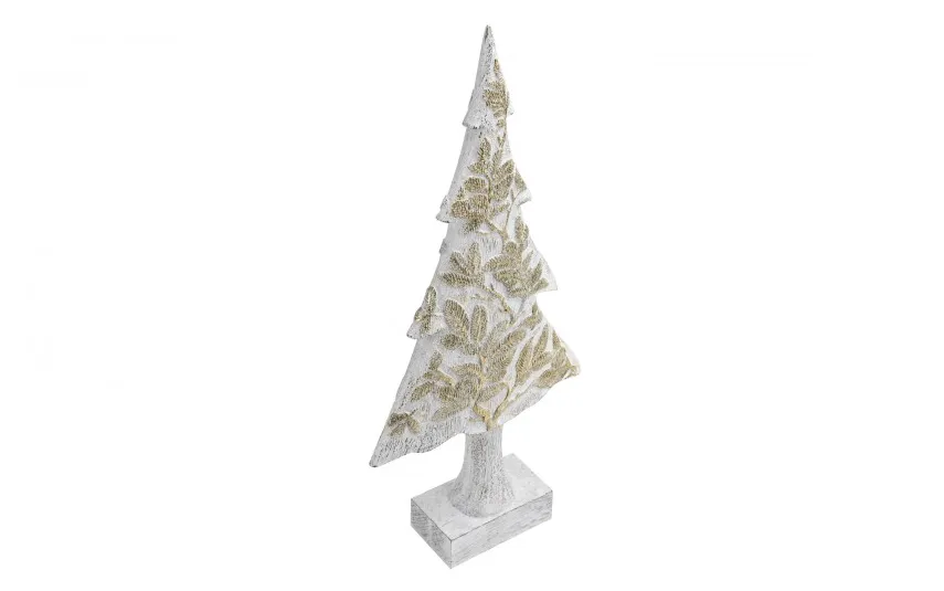 Ewax Figurka świąteczna Choinka biało-złota 45 cm Best